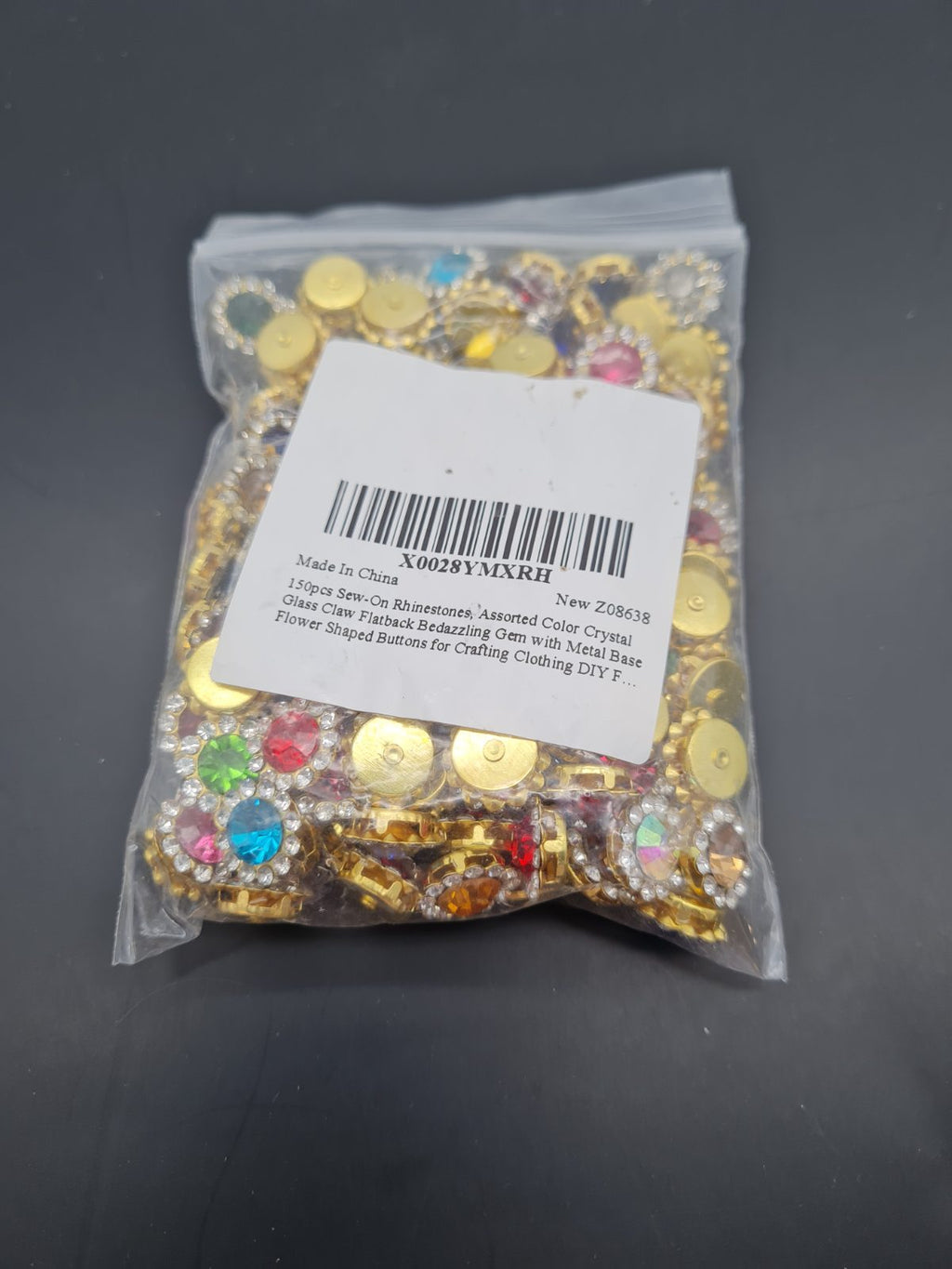 Assorted Sew-On Rhinestone Flower Buttons — photograph 2