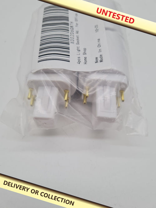 4-Piece Plug-In Light Socket Adapter Set â€” photograph 1 — Untested; auction delivery information shown on image