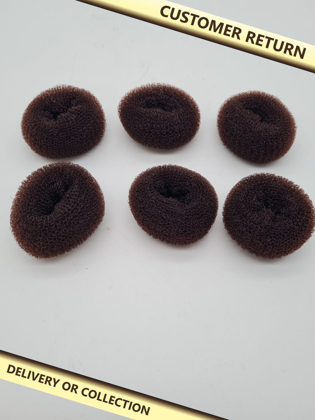 Set of 6 Small Hair Bun Makers — photograph 1 — Customer return; auction delivery information shown on image