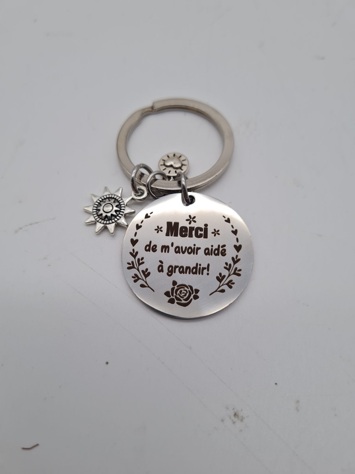 French Thank You Teacher Keyring — photograph 1