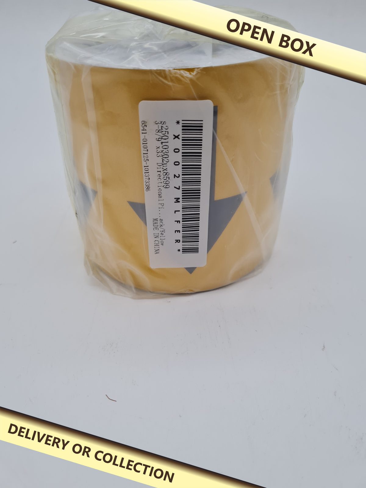Directional Pipe Marking Tape Roll — photograph 1 — Open box; auction delivery information shown on image
