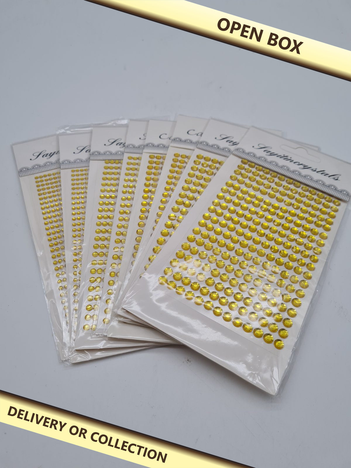 Self-Adhesive Rhinestone Craft Stickers — photograph 1 — Open box; auction delivery information shown on image
