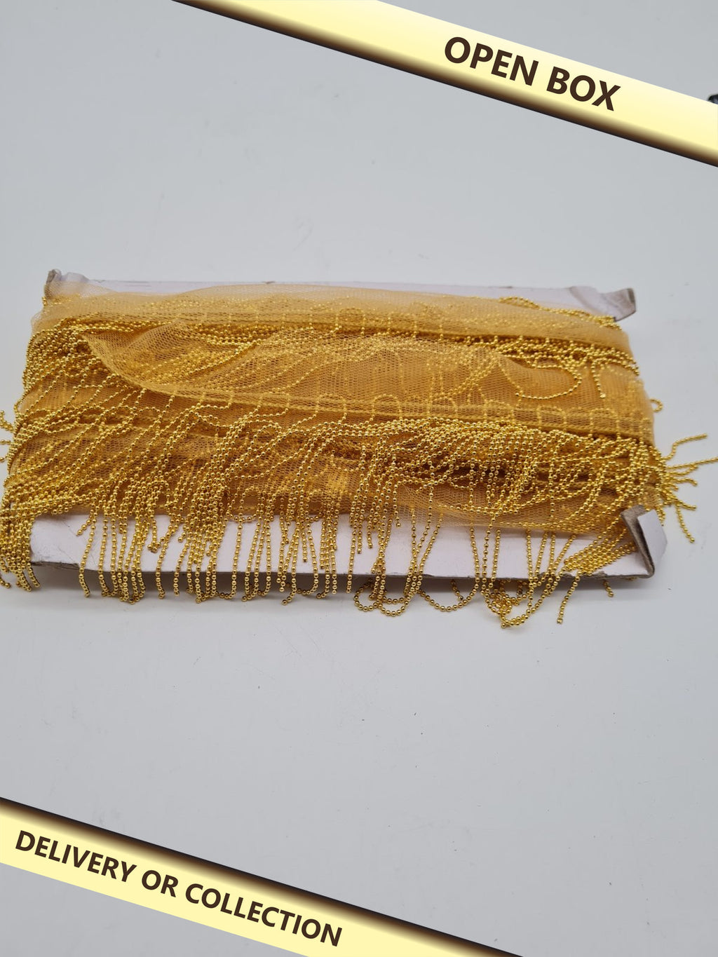 Decorative Beaded Fringe Trim AIEW-WH20048-48G-02 — photograph 1 — Open box; auction delivery information shown on image