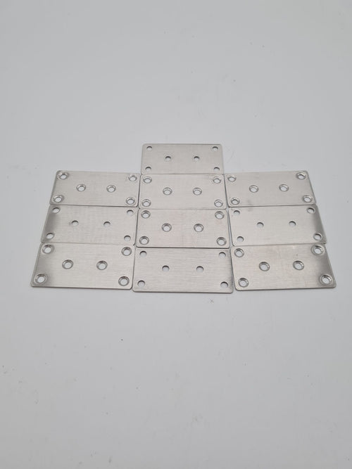 10-Piece Flat Straight Metal Joining Plate Set 80mm x 40mm — photograph 1