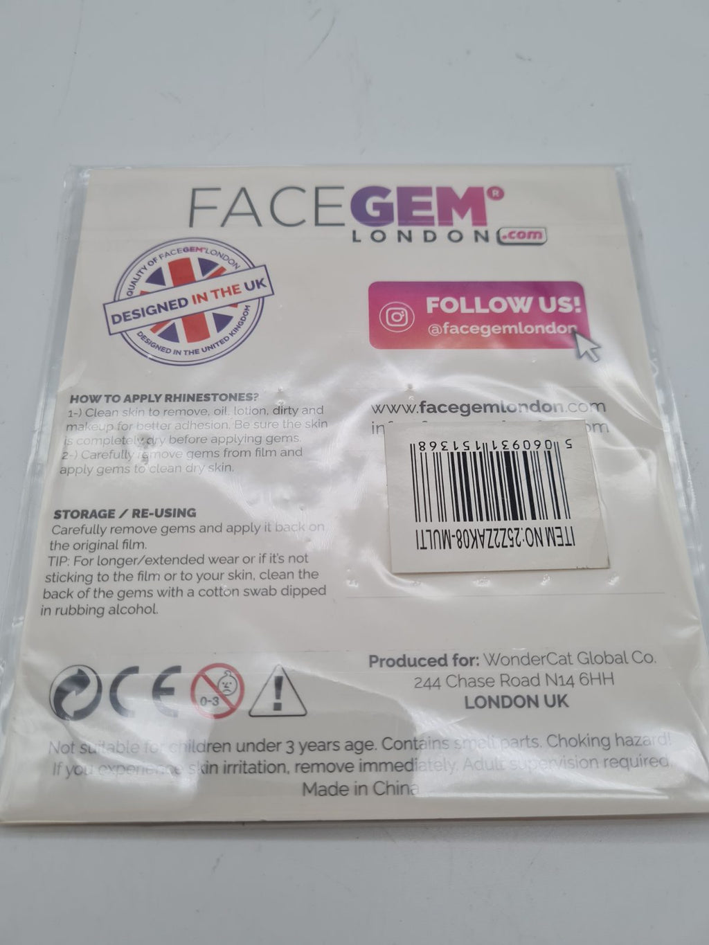 Self-Adhesive Face Rhinestones 23222AK08-MULT — photograph 2