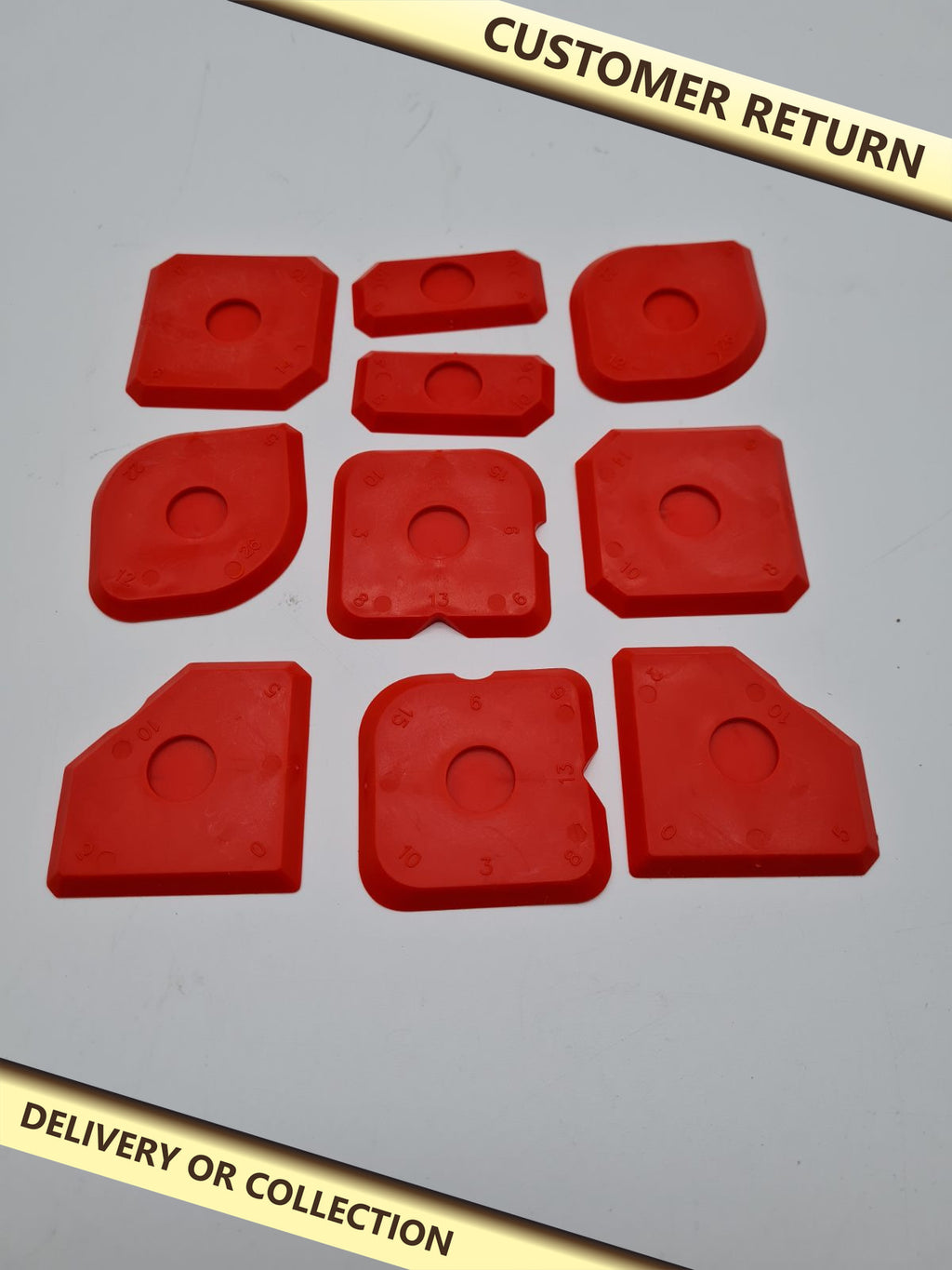 10pcs plastic caulking tool set — photograph 1 — Customer return; auction delivery information shown on image