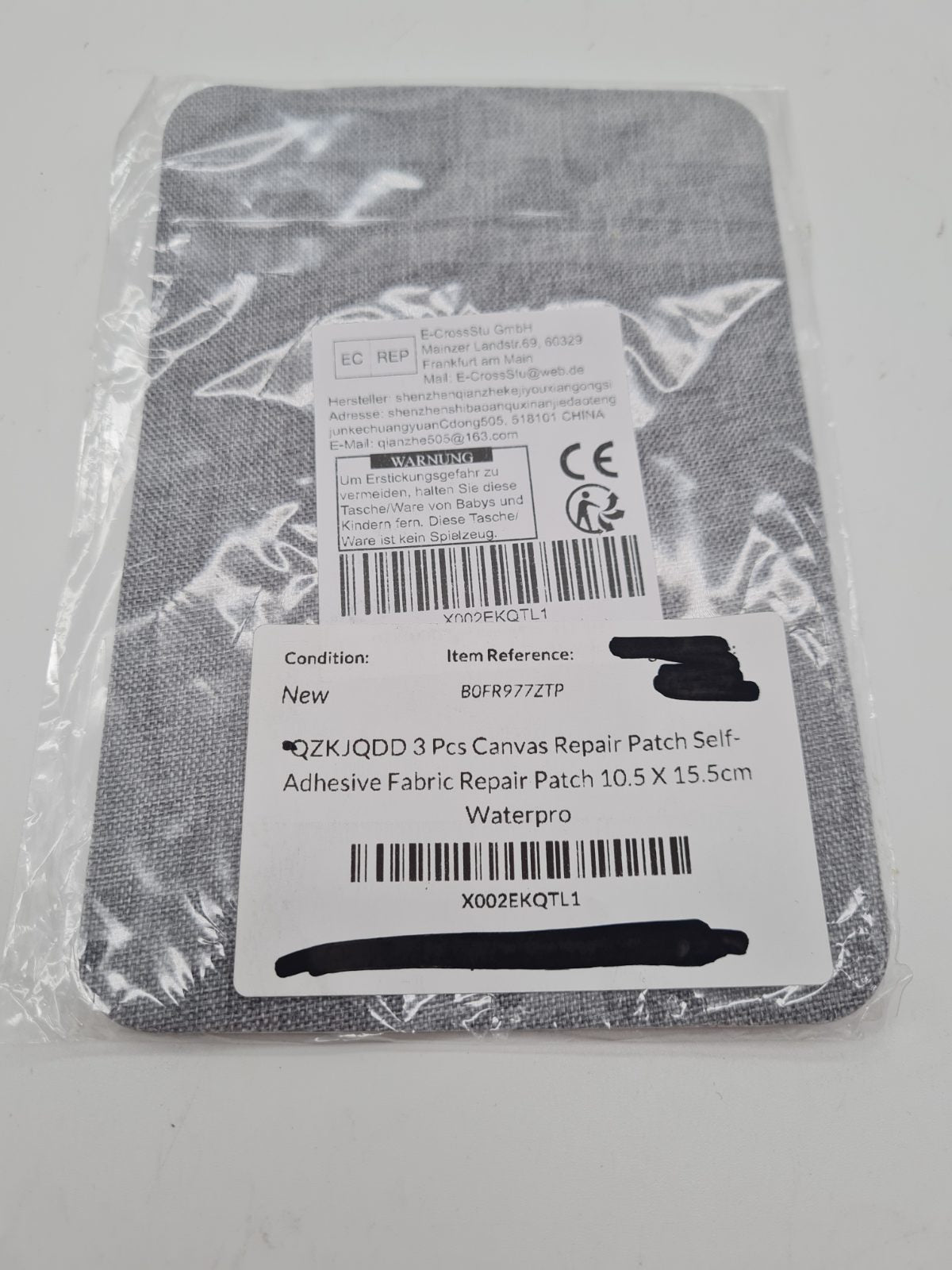 3-Piece Self-Adhesive Canvas Repair Patch Set — photograph 2