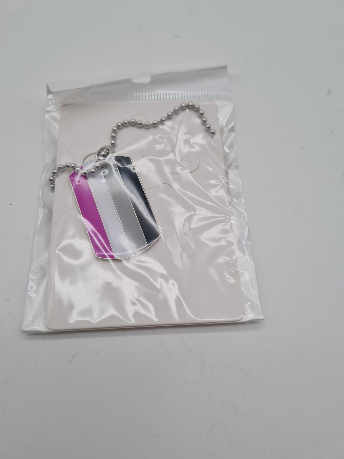 Pride Flag Dog Tag Pendant Necklace — photograph 2