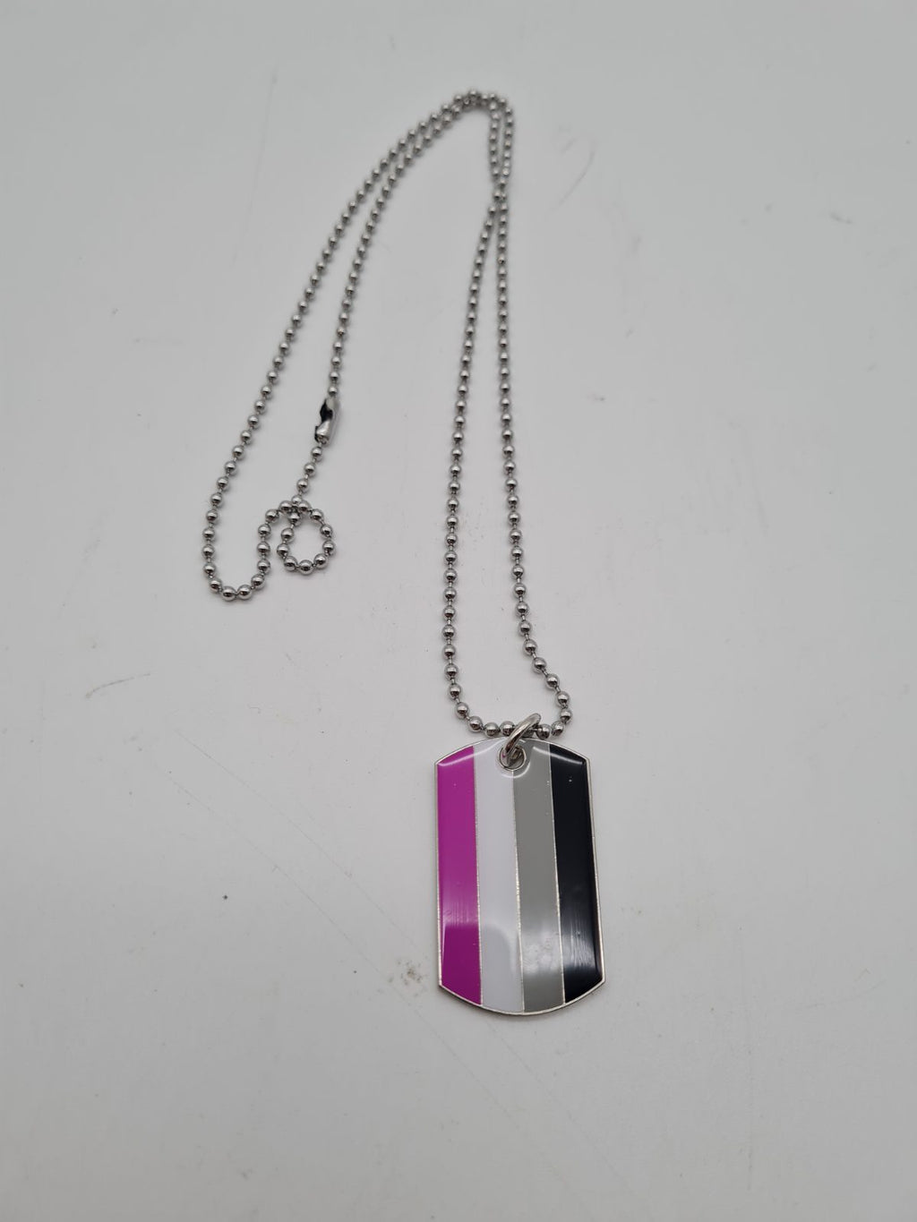 Pride Flag Dog Tag Pendant Necklace — photograph 1