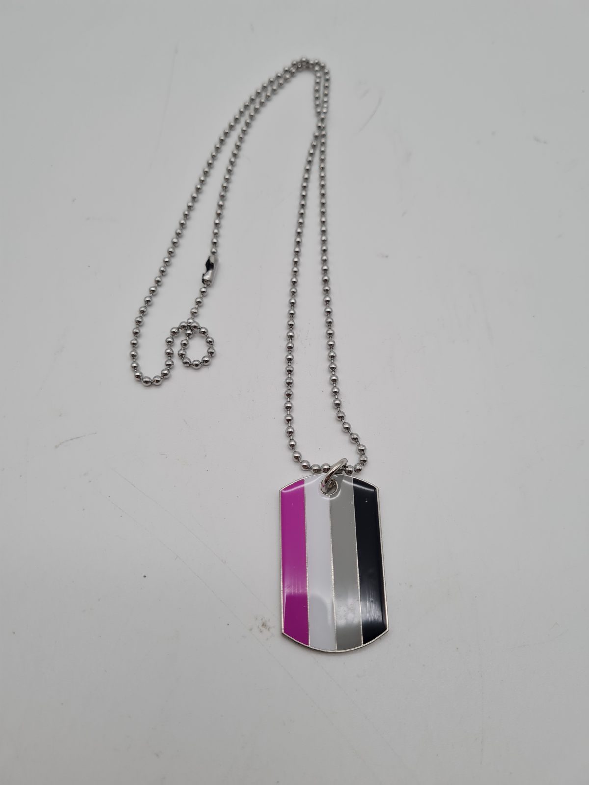 Pride Flag Dog Tag Pendant Necklace — photograph 1