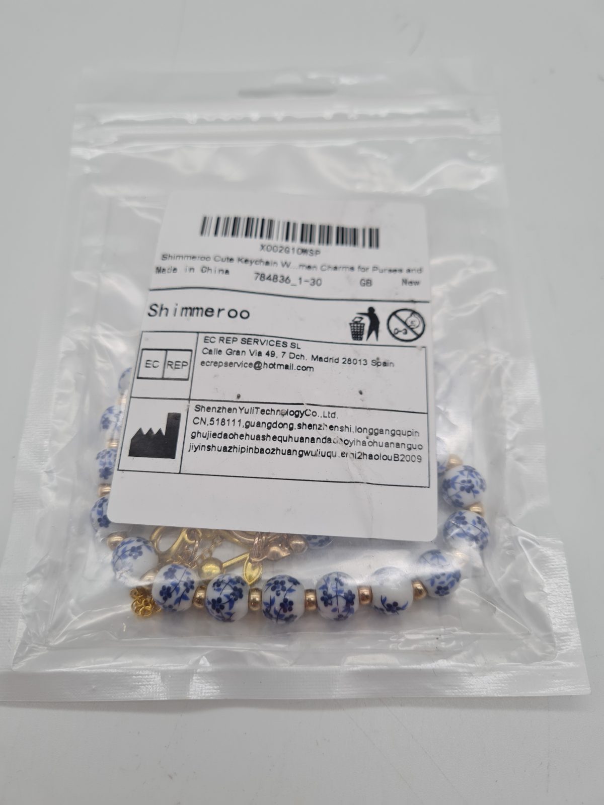 Beaded Wristlet Keychain with Charms — photograph 2
