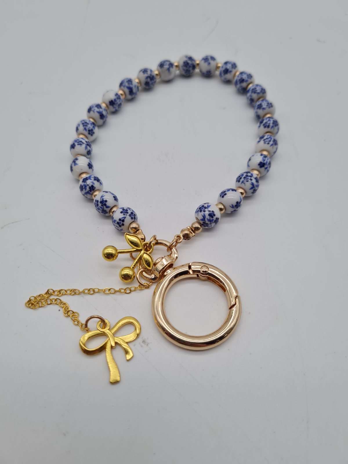 Beaded Wristlet Keychain with Charms — photograph 1
