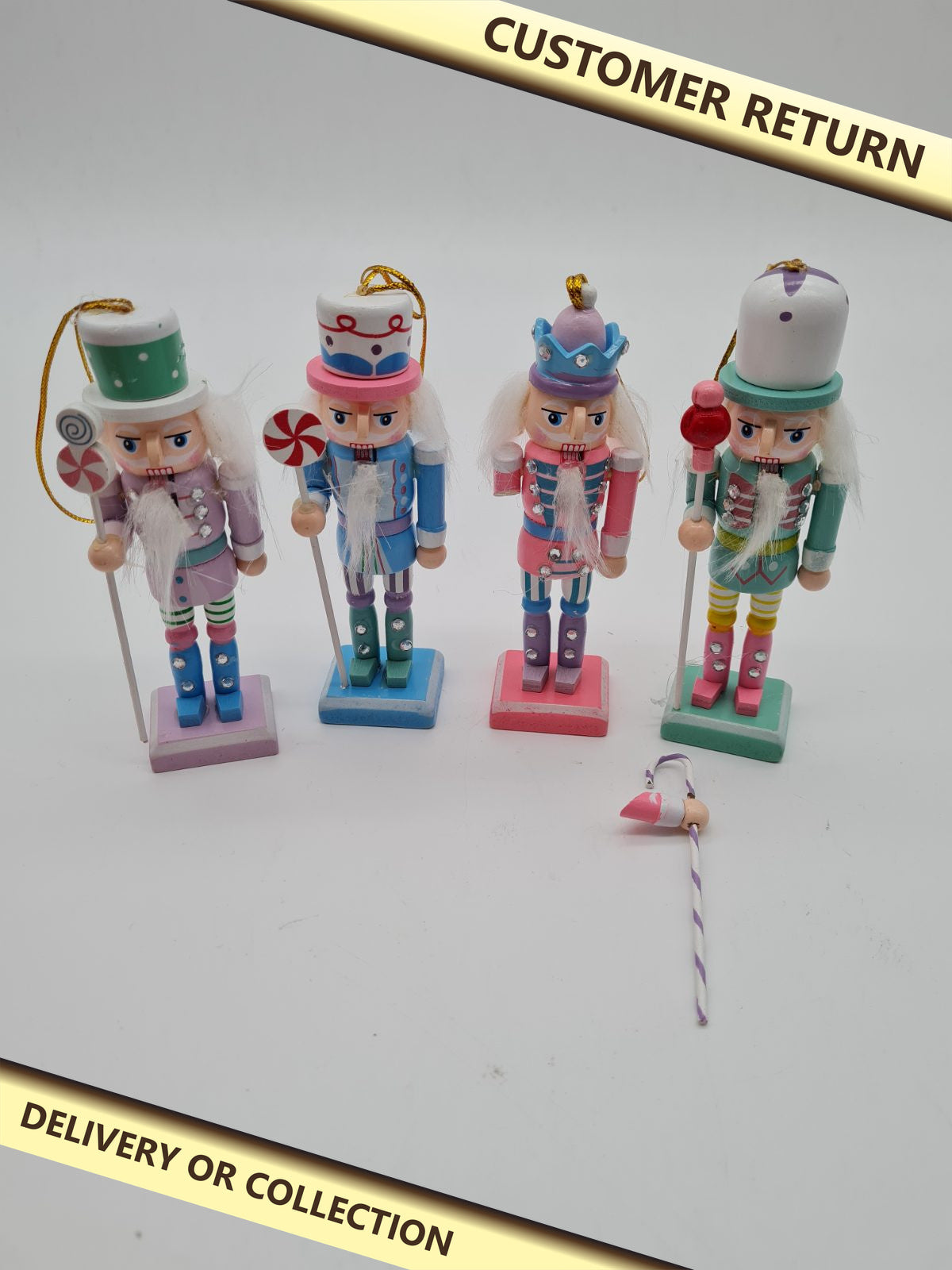 Set of 4 Christmas Nutcracker Decorations — photograph 1 — Customer return; auction delivery information shown on image