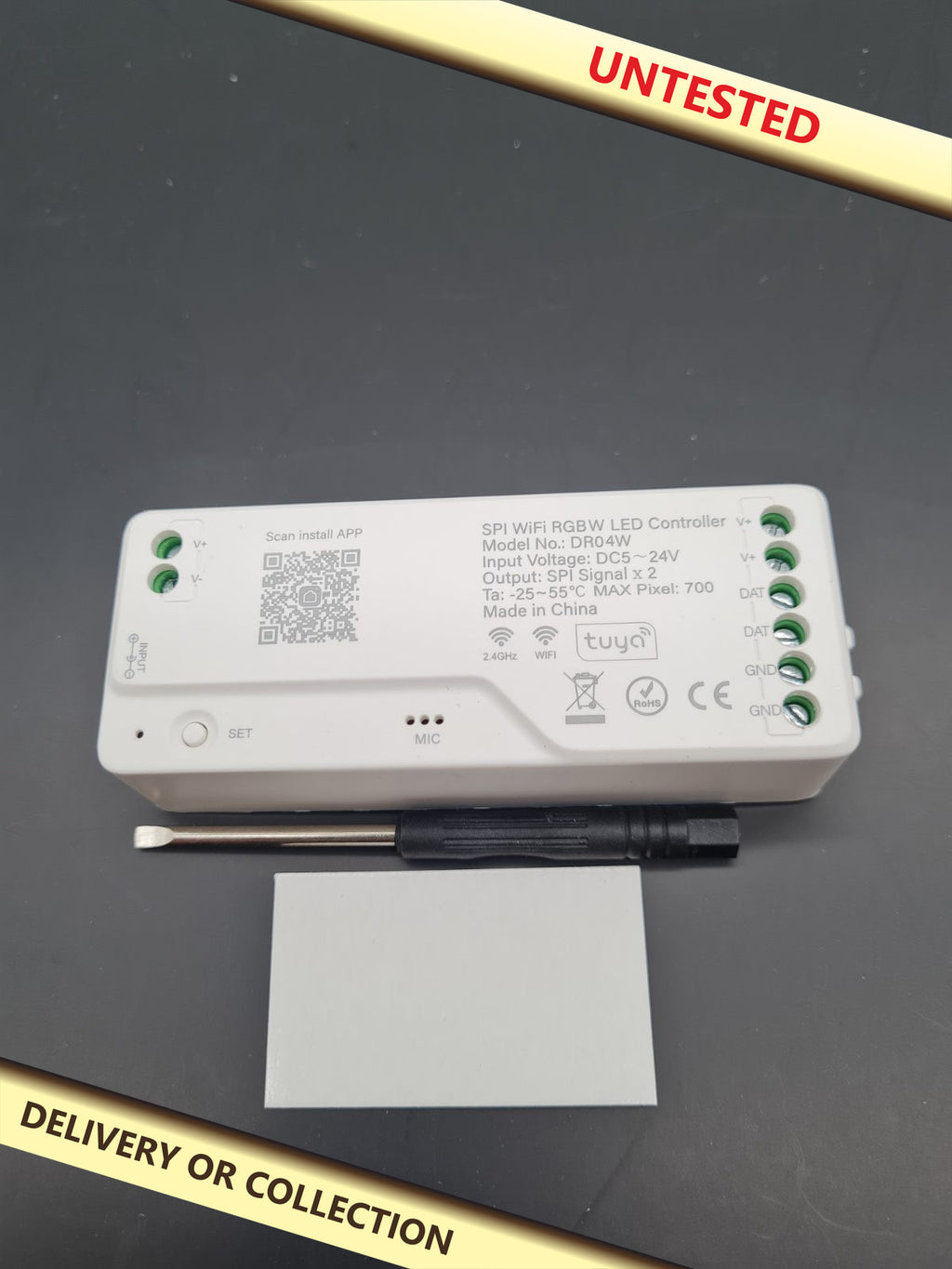 SPI Wi-Fi RGBW LED Controller DR04W — photograph 1 — Untested; auction delivery information shown on image