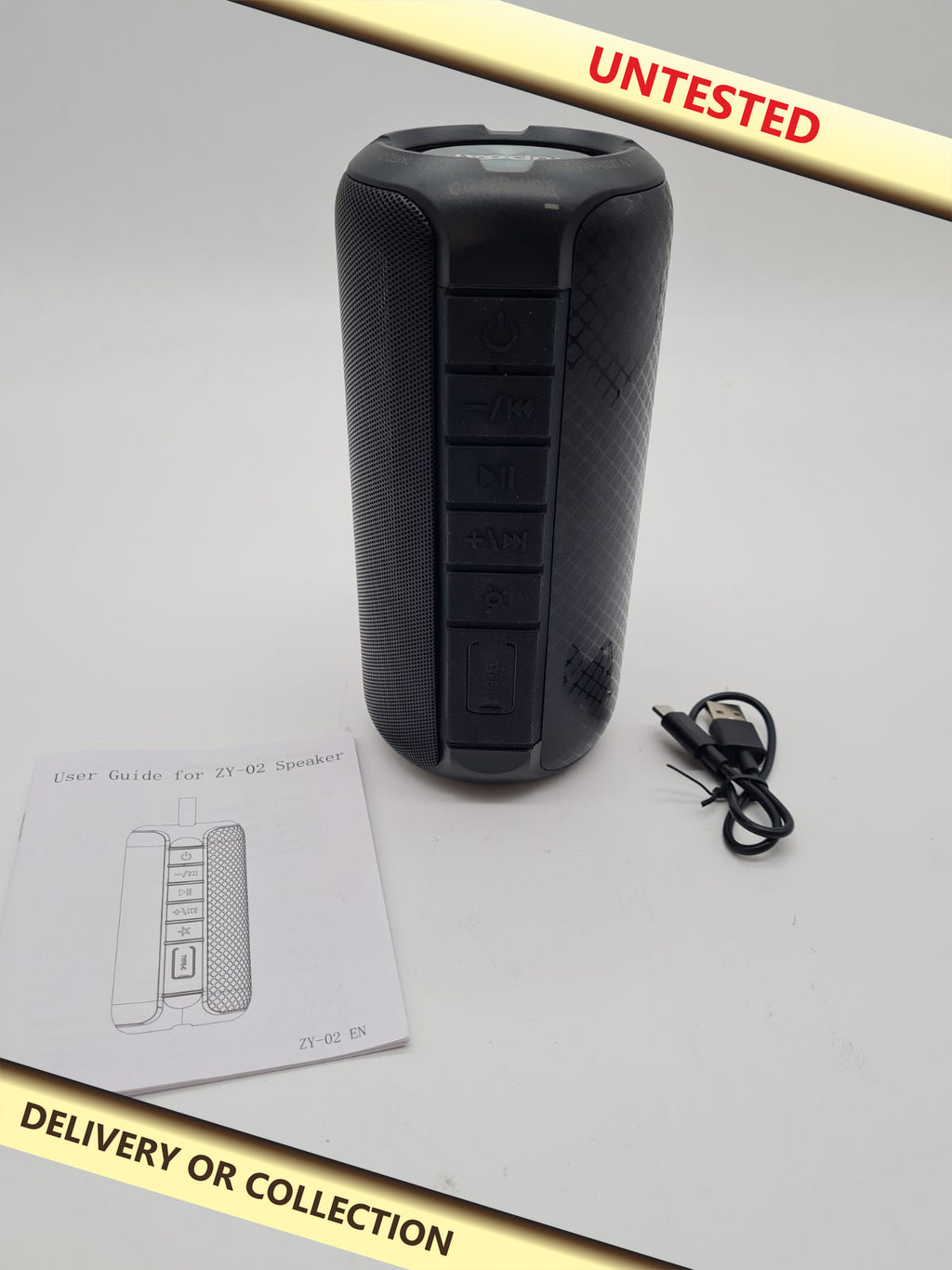 Portable Speaker ZY-02 — photograph 1 — Untested; auction delivery information shown on image