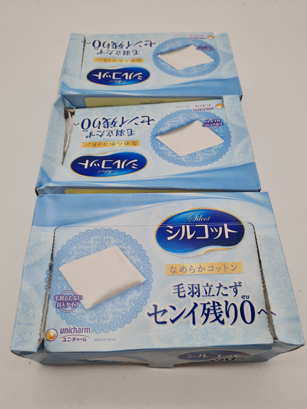 Cosmetic Cotton Pads – Unicharm Silcot, Set of 3 Boxes — photograph 2