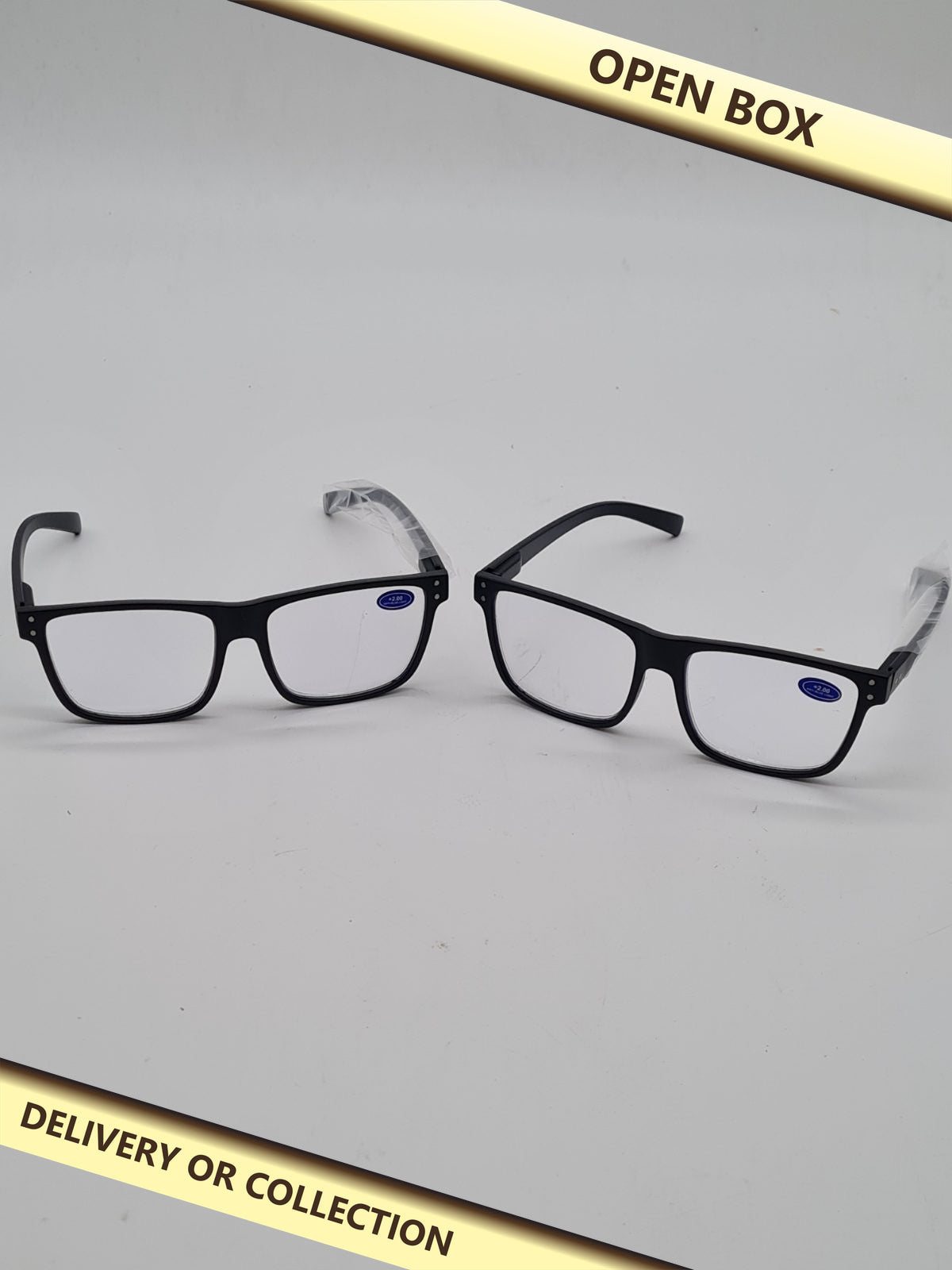 2-Pack +2.00 Reading Glasses — photograph 1 — Open box; auction delivery information shown on image