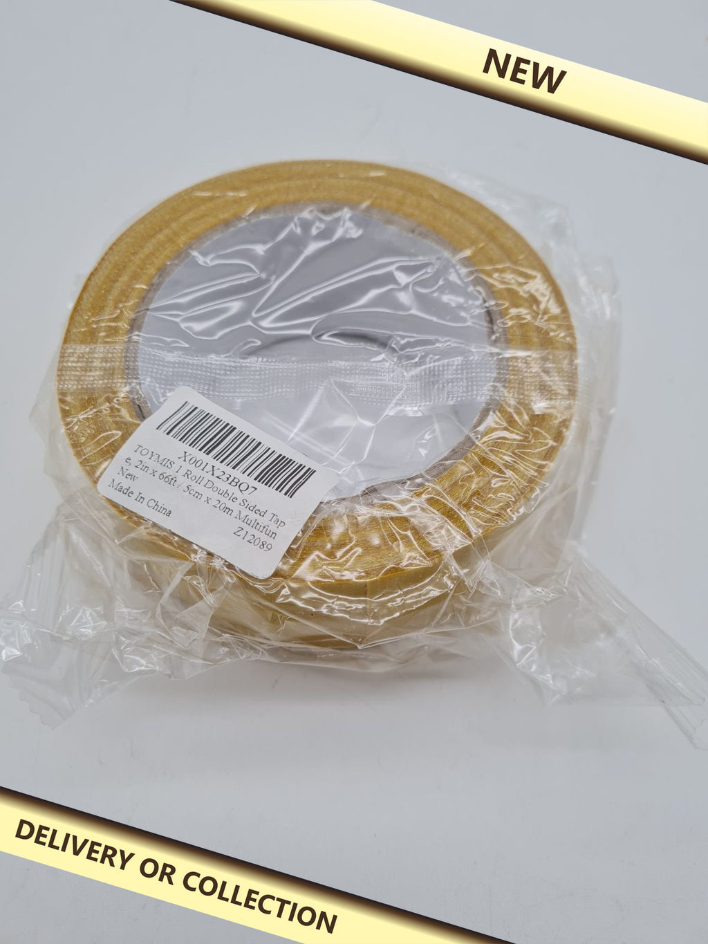 Double-Sided Adhesive Tape Roll — photograph 1 — New; auction delivery information shown on image