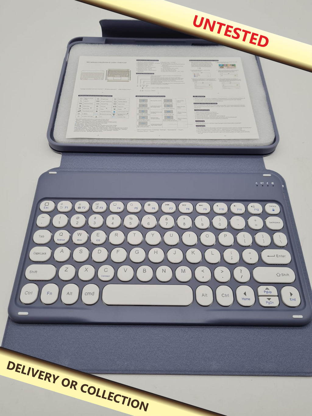 Wireless Tablet Keyboard Case — photograph 1 — Untested; auction delivery information shown on image