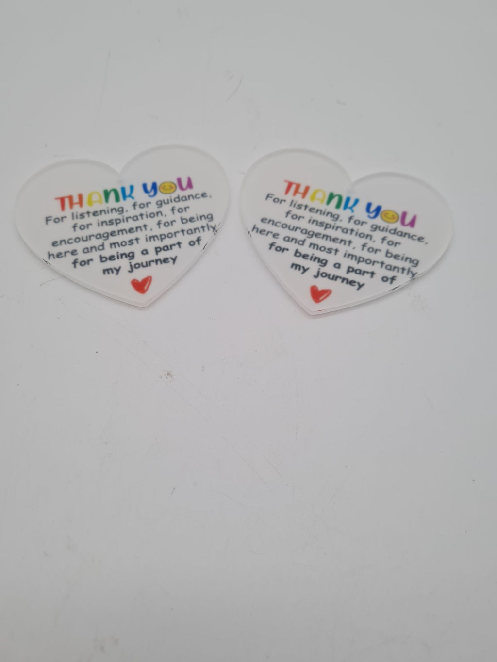 Set of 2 Heart-Shaped Thank You Plaques — photograph 2