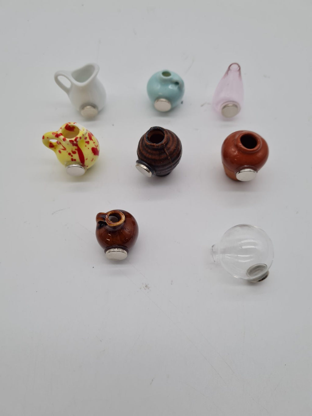 Set of 8 Miniature Vase Fridge Magnets — photograph 1