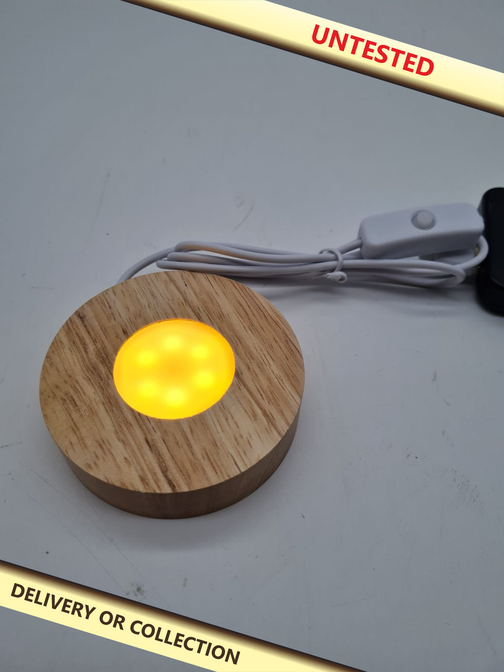 Pair of USB LED Puck Lights — photograph 1 — Untested; auction delivery information shown on image