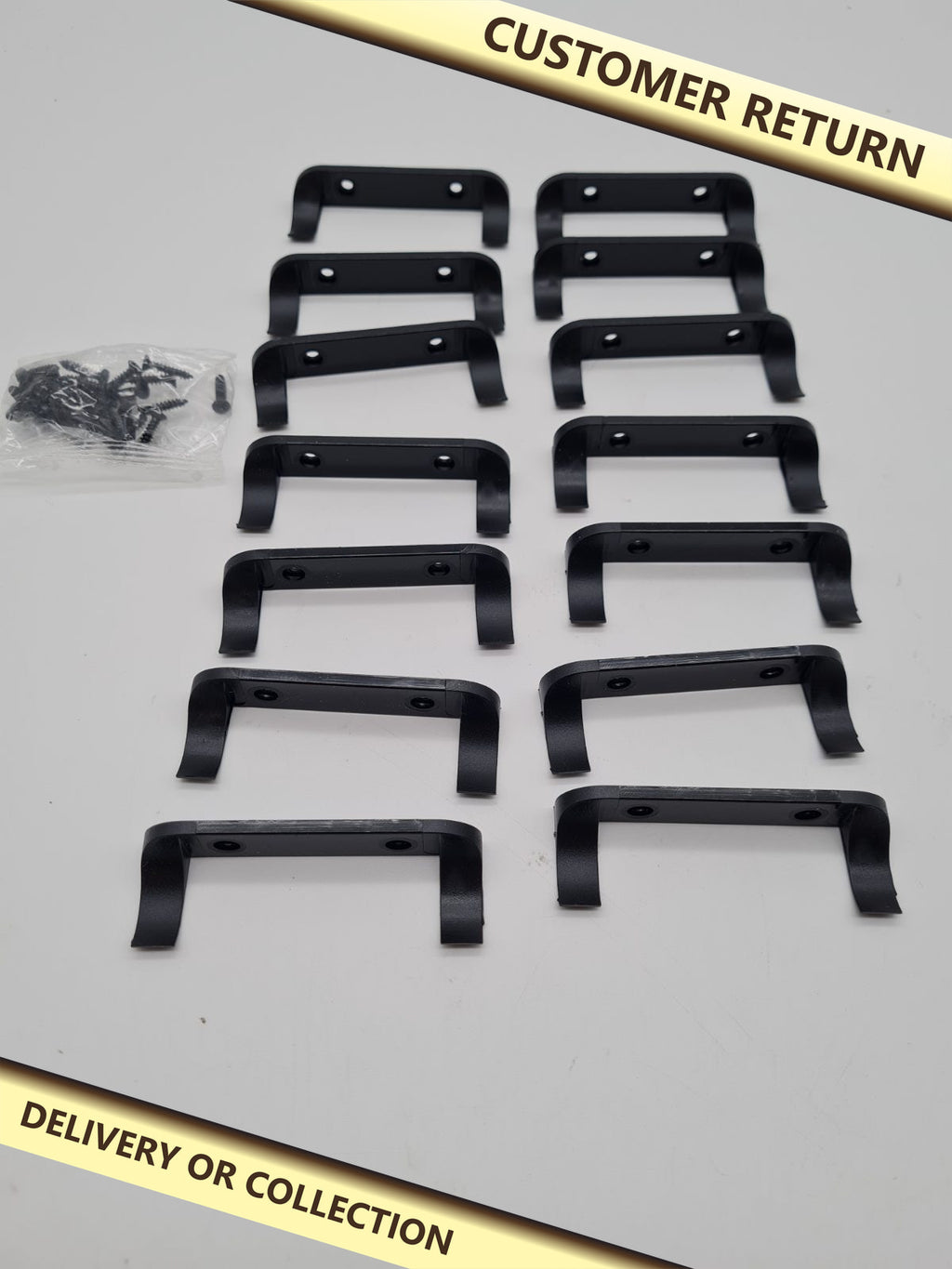 14-Piece Toy Car Display Wall Mount Bracket Set — photograph 1 — Customer return; auction delivery information shown on image