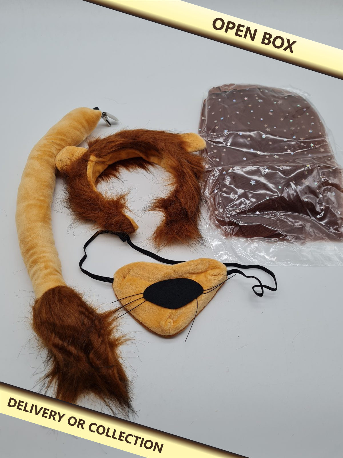Lion Fancy Dress Costume Accessory Set — photograph 1 — Open box; auction delivery information shown on image