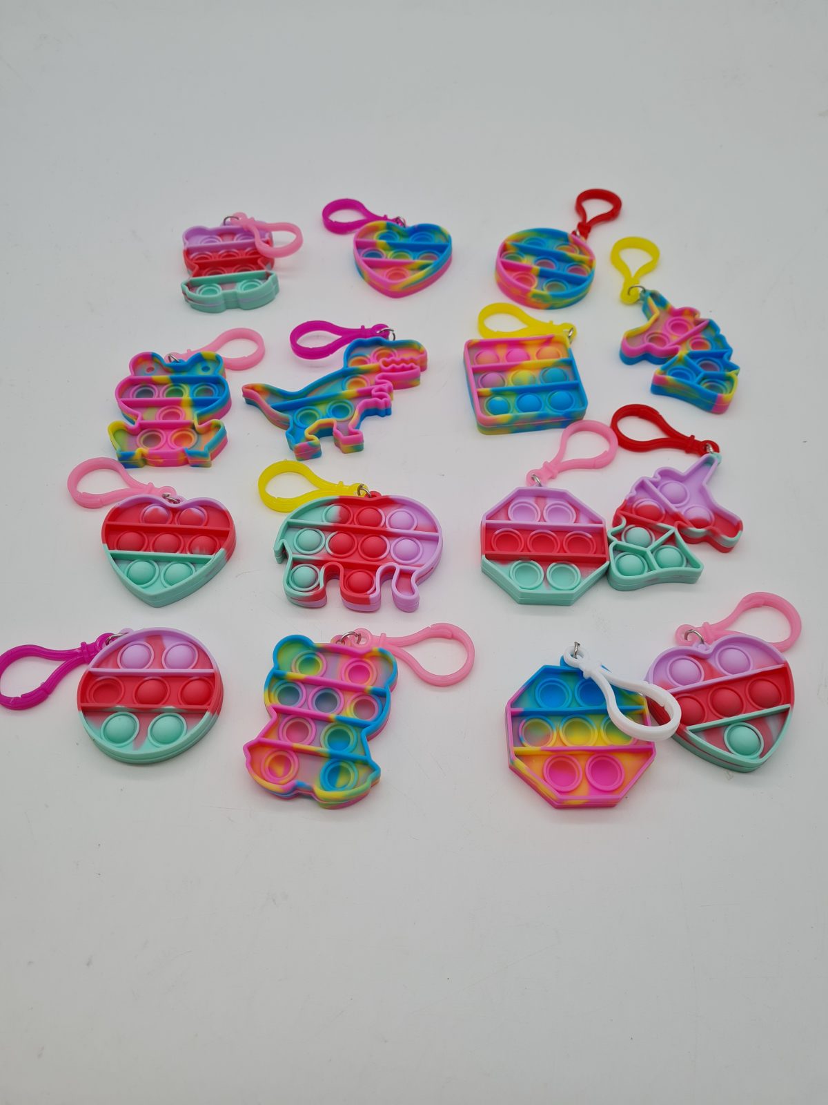 Assorted Mini Bubble Pop Fidget Keyring Set — photograph 2