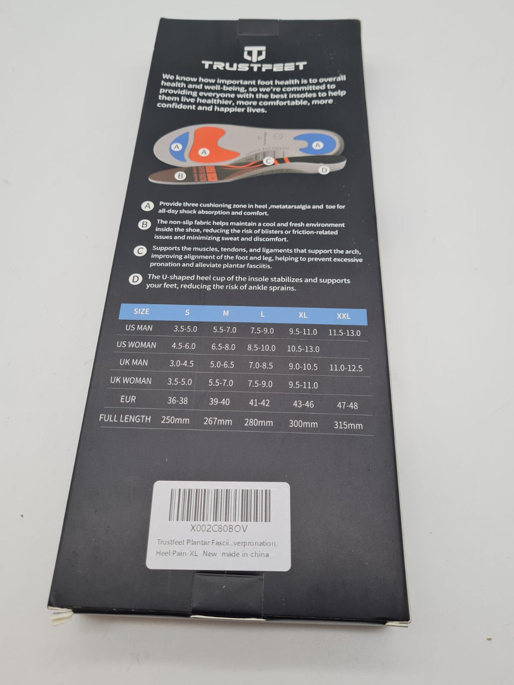 Arch Support Insoles Size XL — photograph 4