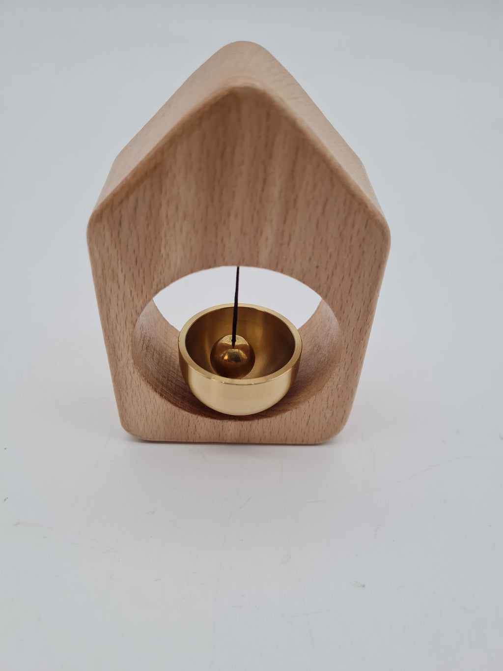 Wooden House-Shaped Shopkeeper's Door Bell — photograph 1