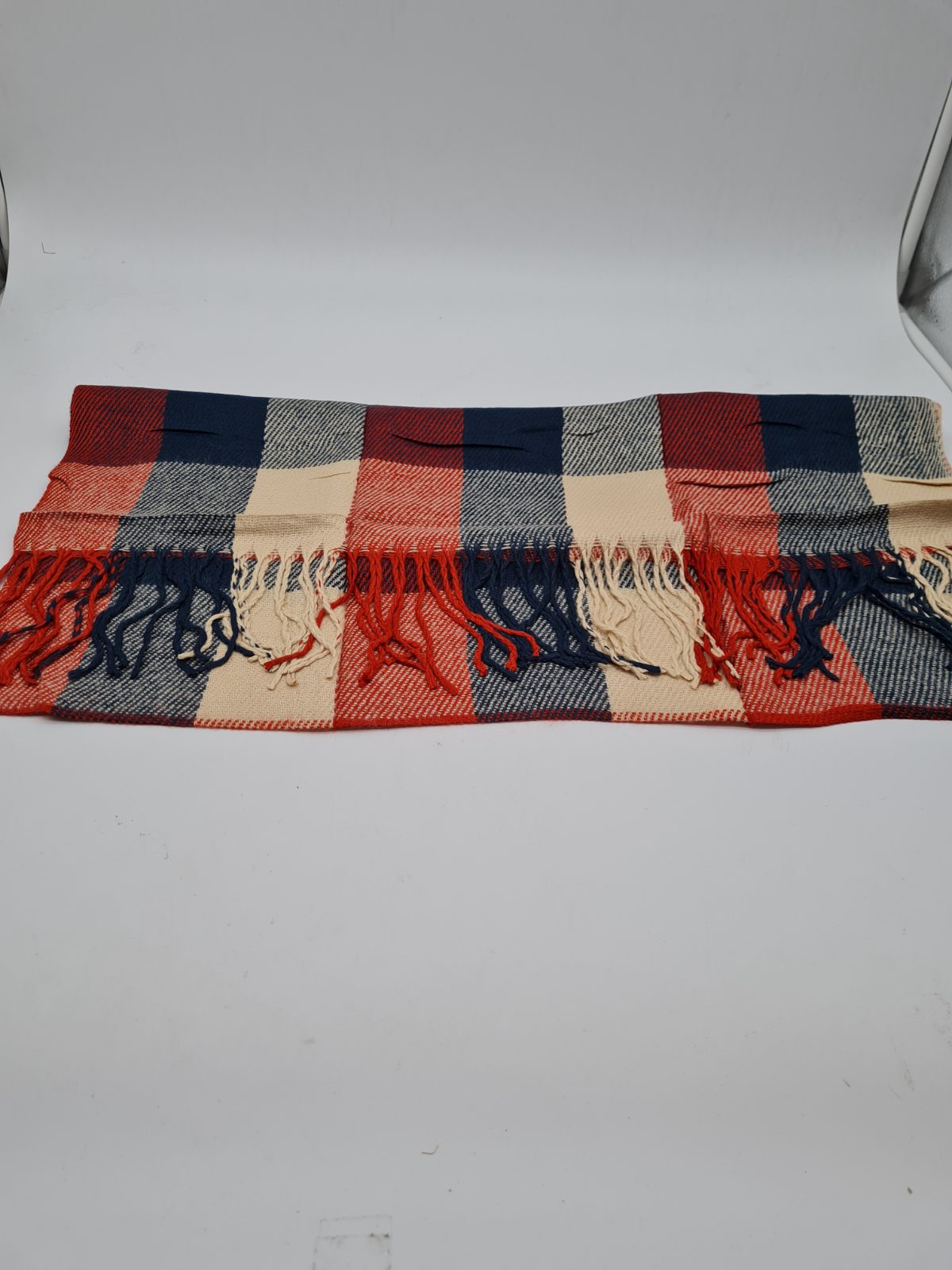 Checked Fringed Scarf — photograph 2