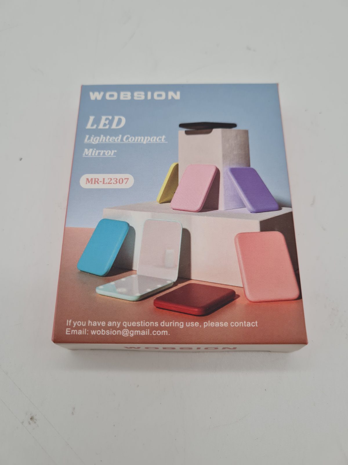 LED blue Lighted Compact Mirror MR-L2307 — photograph 4
