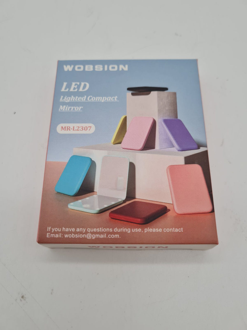 LED blue Lighted Compact Mirror MR-L2307 — photograph 4