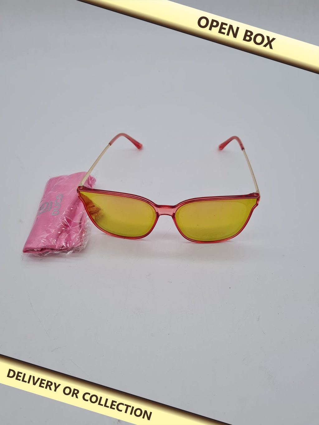 DUCO Yellow-Tinted Sunglasses — photograph 1 — Open box; auction delivery information shown on image