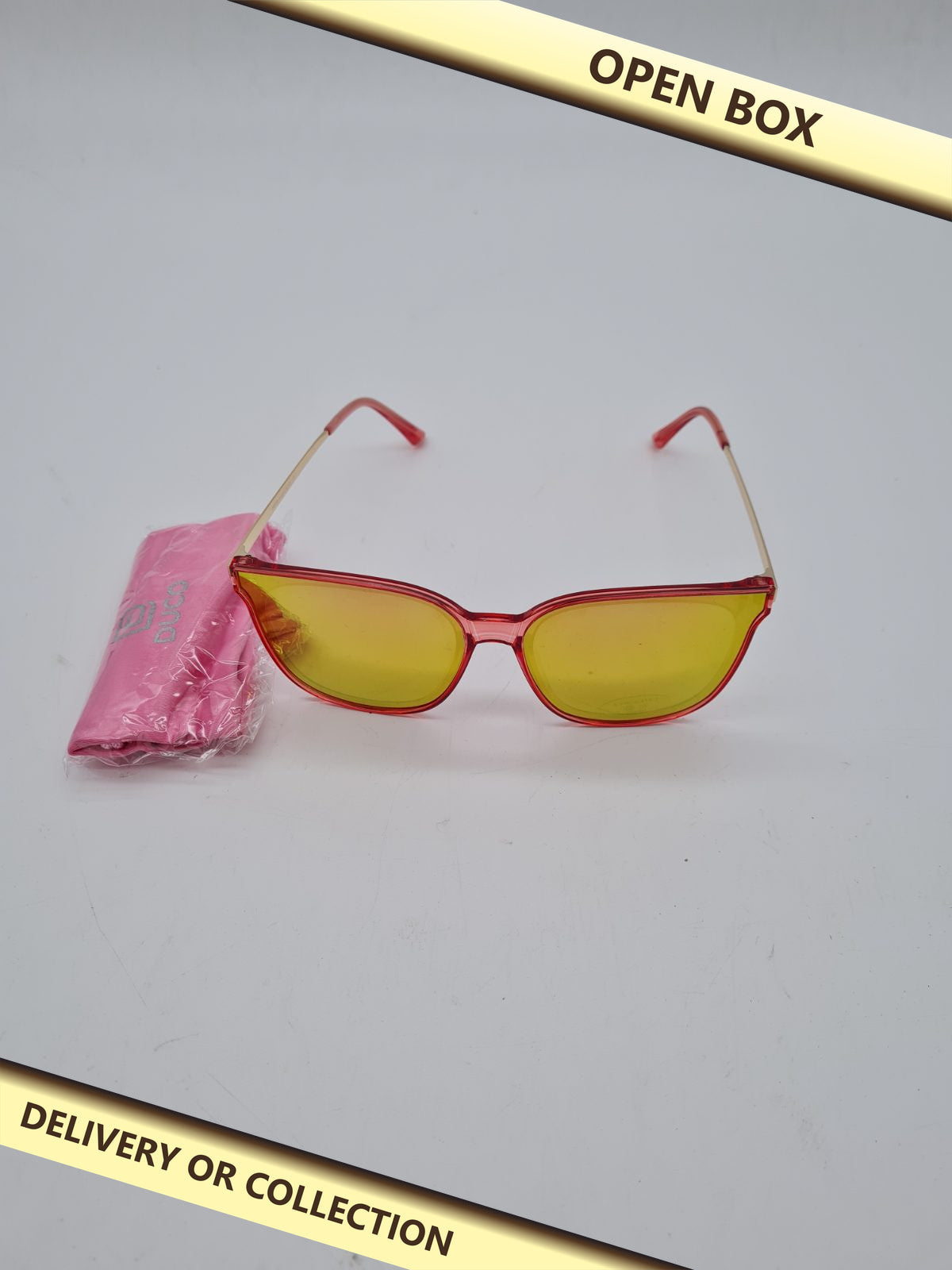 DUCO Yellow-Tinted Sunglasses — photograph 1 — Open box; auction delivery information shown on image