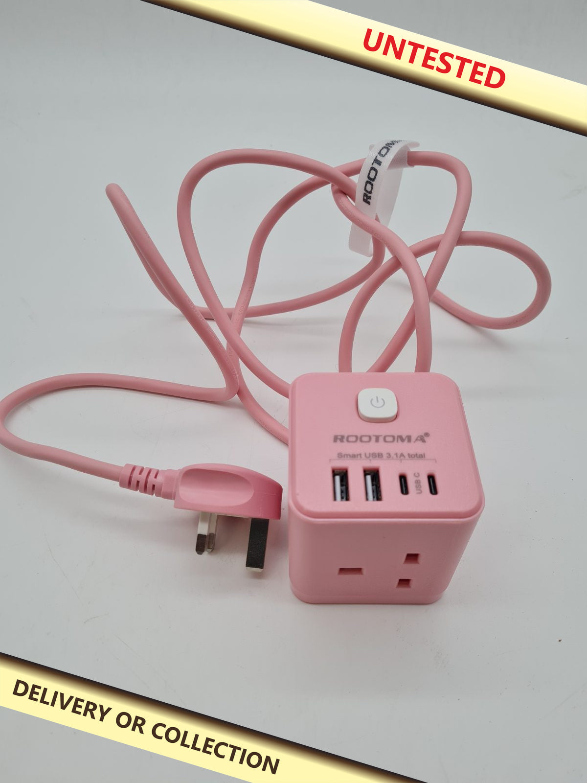Mains Extension Lead with USB Ports GT - 626 — photograph 1 — Untested; auction delivery information shown on image