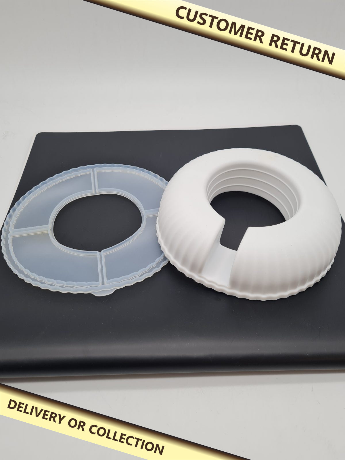 Silicone round mould — photograph 1 — Customer return; auction delivery information shown on image