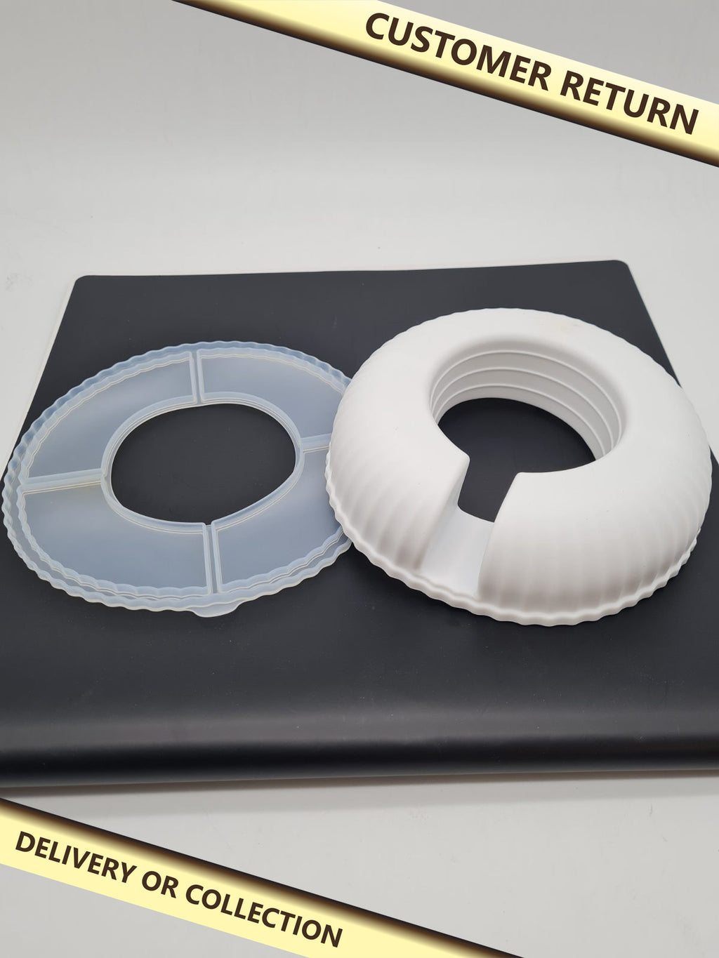 Silicone round mould — photograph 1 — Customer return; auction delivery information shown on image