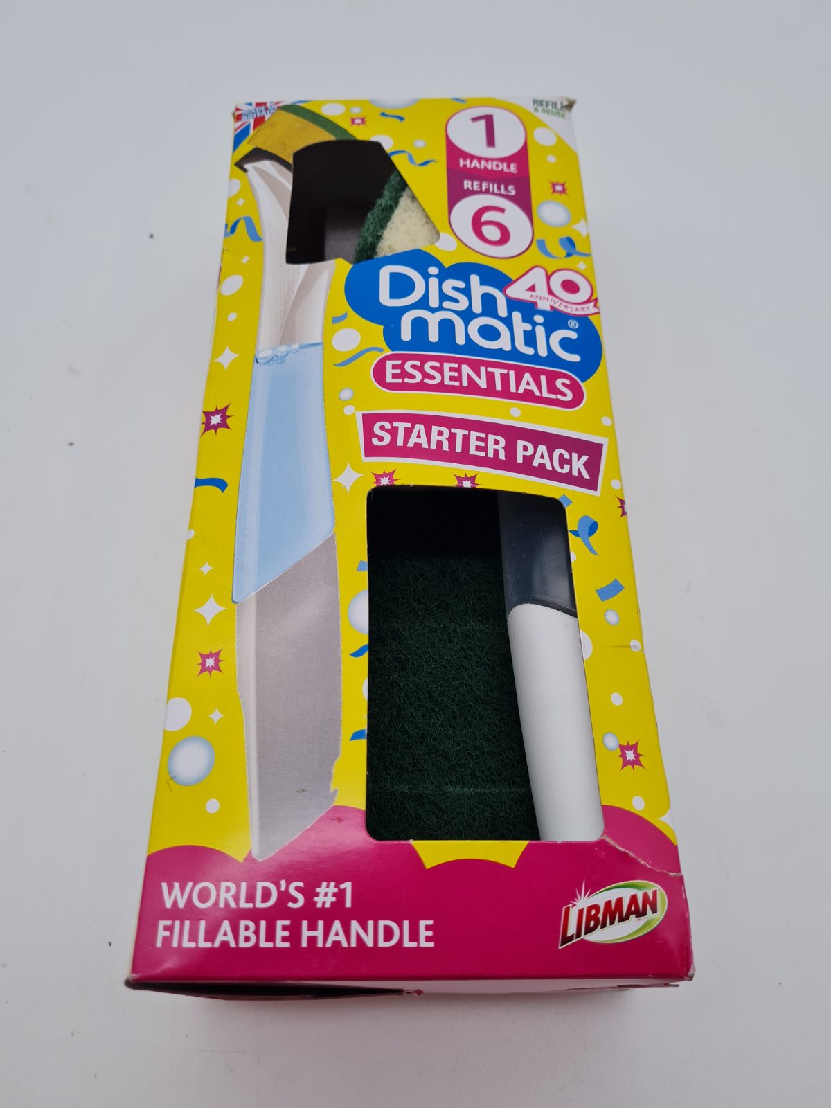 Fillable Washing-Up Sponge Handle Starter Pack with 6 Refills – Dishmatic Essentials — photograph 1