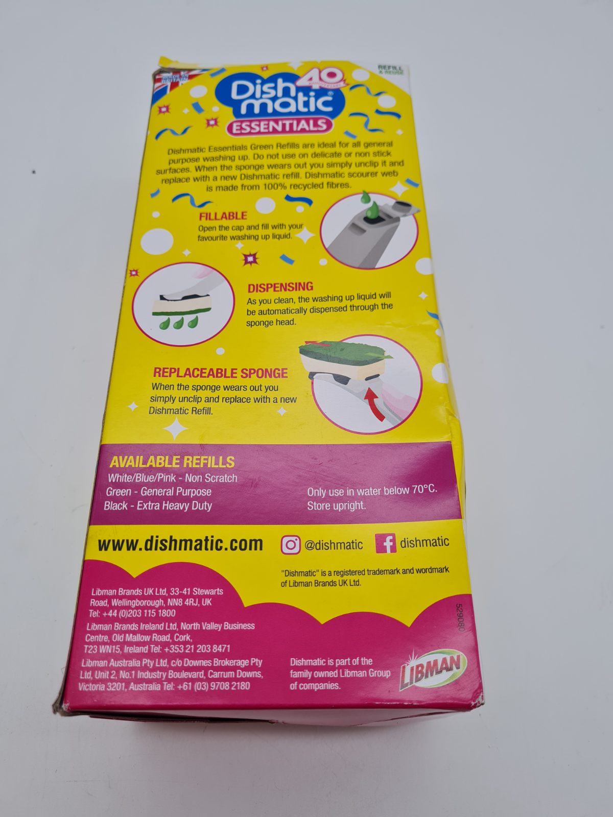 Fillable Washing-Up Sponge Handle Starter Pack with 6 Refills – Dishmatic Essentials — photograph 2