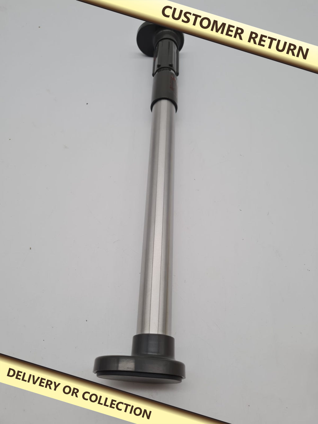Adjustable Telescopic Tension Rod — photograph 1 — Customer return; auction delivery information shown on image