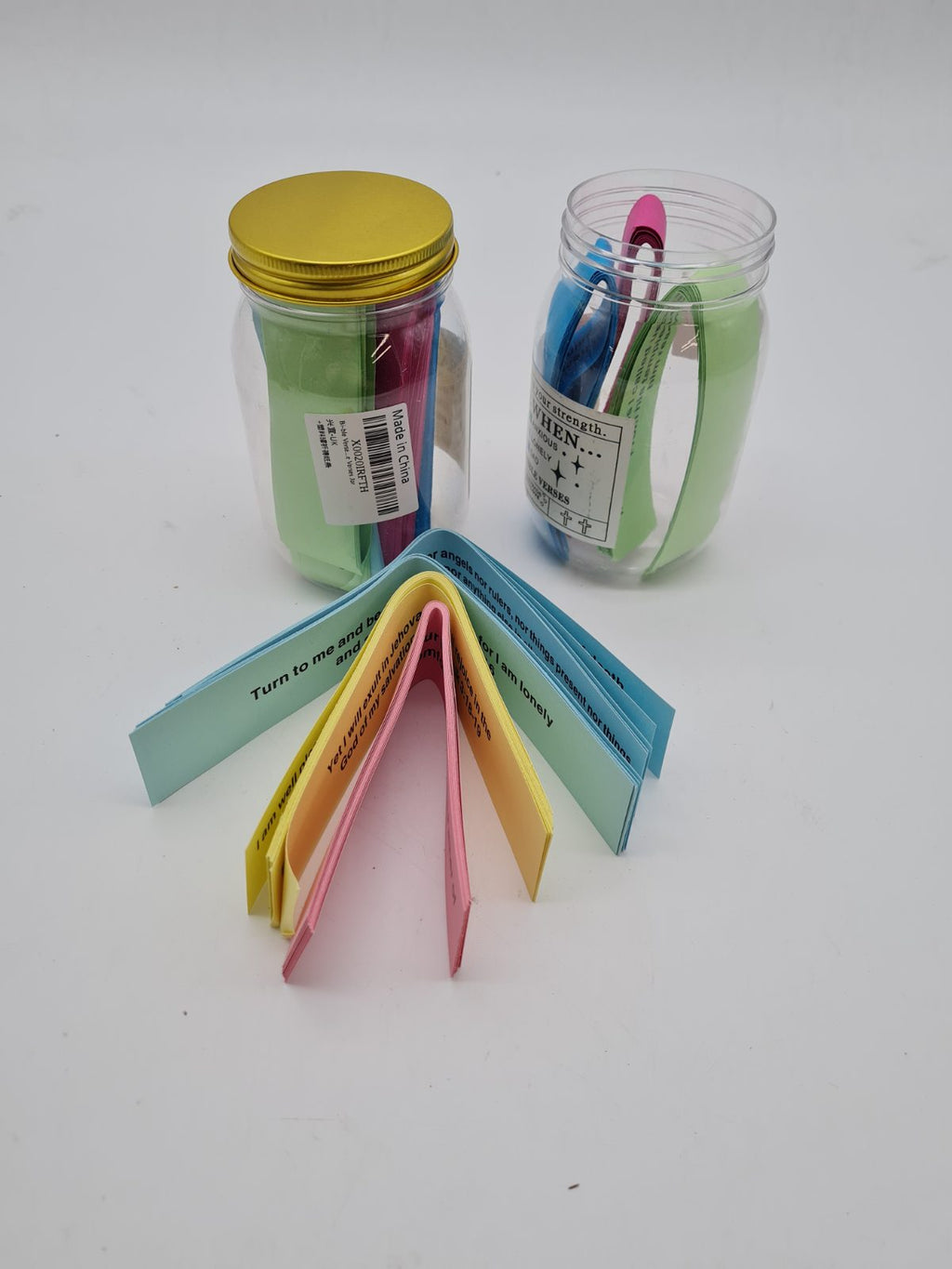 Set of 2 “Read Me When...” Colour-Coded Bible Verse Card Jars — photograph 2