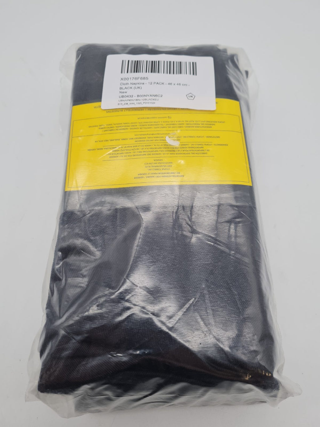 Cloth Napkins 12 Pack UBNAPKIN18IN-12BLACKEU — photograph 1