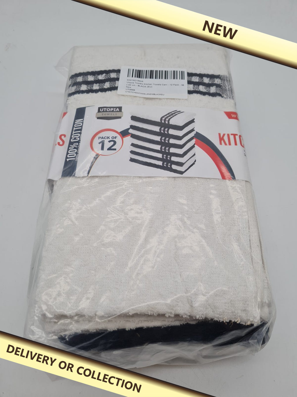 12 Utopia Towels kitchen towels — photograph 1 — New; auction delivery information shown on image