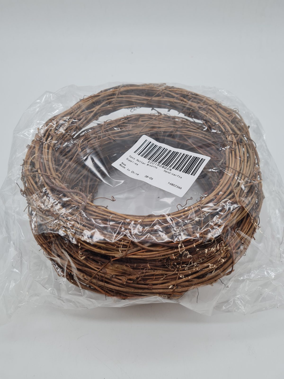 Set of 5 Rattan Wreath Bases — photograph 1