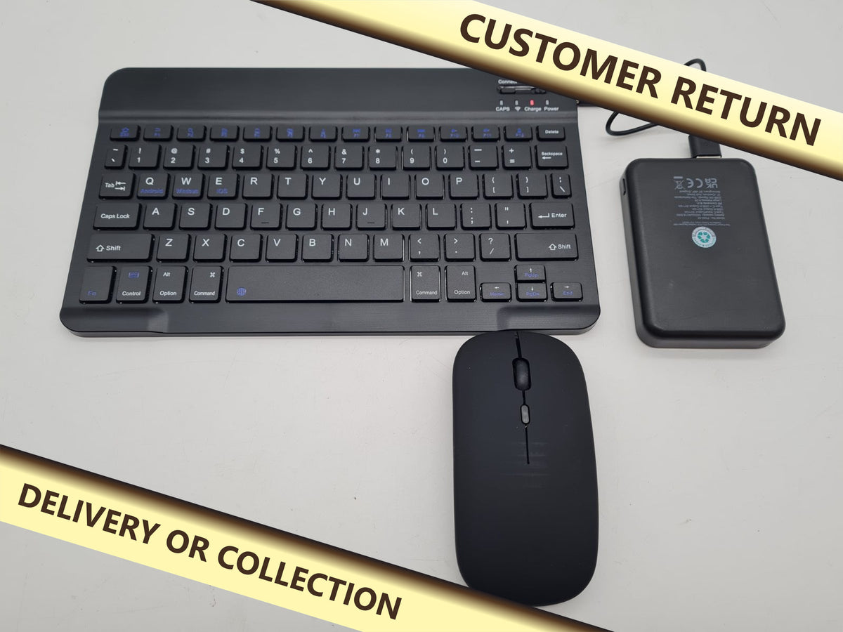Bluetooth Keyboard and Mouse Kit â€” photograph 1 — Customer return; auction delivery information shown on image