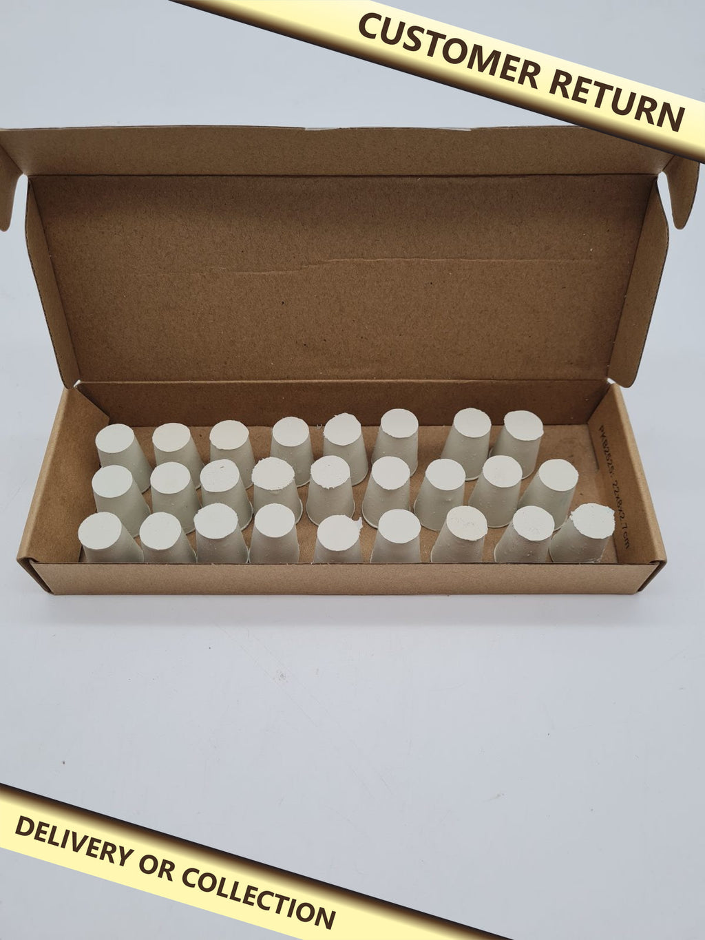 Tapered Silicone Stoppers Size 1 — photograph 1 — Customer return; auction delivery information shown on image