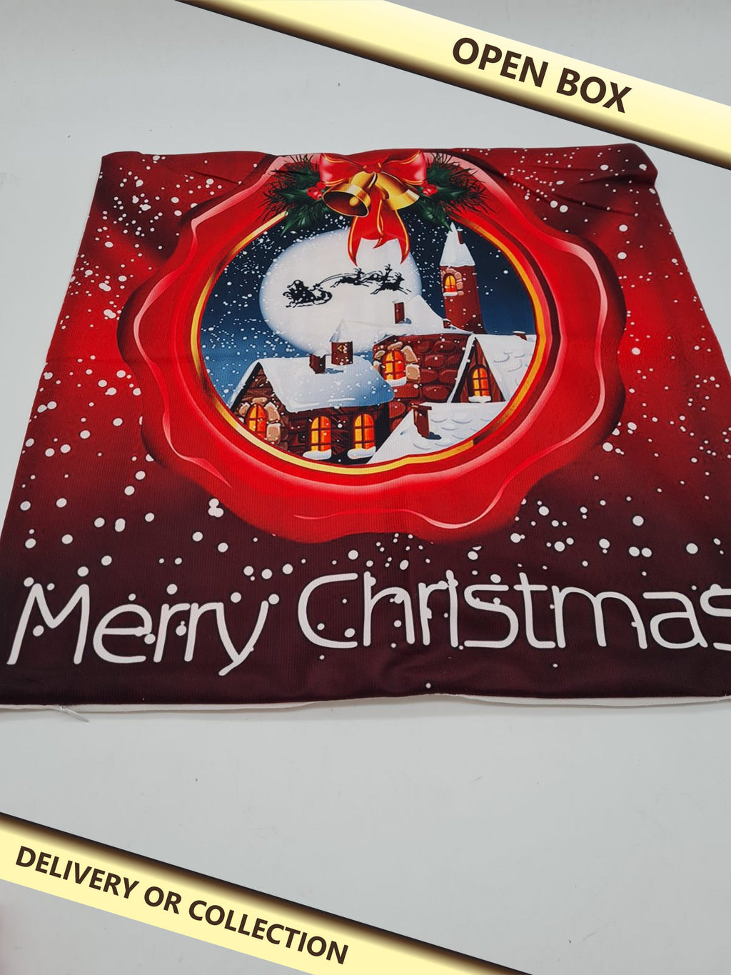 Christmas Cushion Cover Set â€” photograph 1 — Open box; auction delivery information shown on image