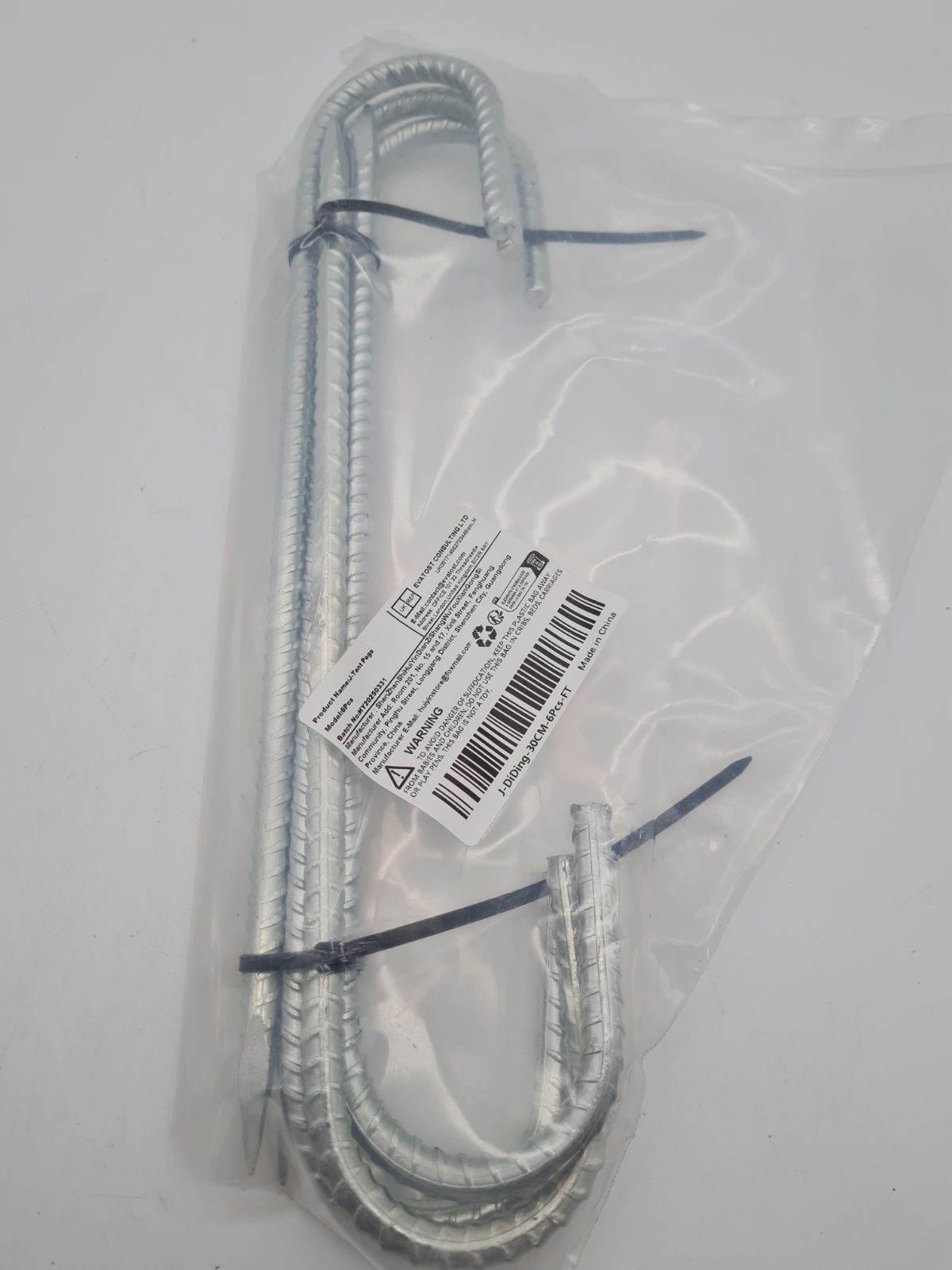 J-Shaped Metal Tent Pegs — photograph 1
